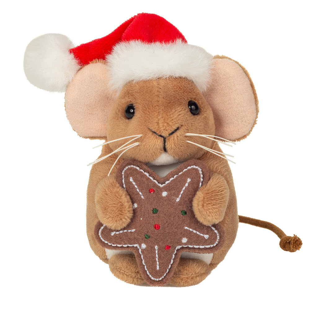 Hermann teddy Knuffel Kerstmuis met Koek 11cm
