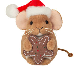 Hermann teddy Knuffel Kerstmuis met Koek 11cm
