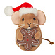 Hermann teddy Knuffel Kerstmuis met Koek 11cm