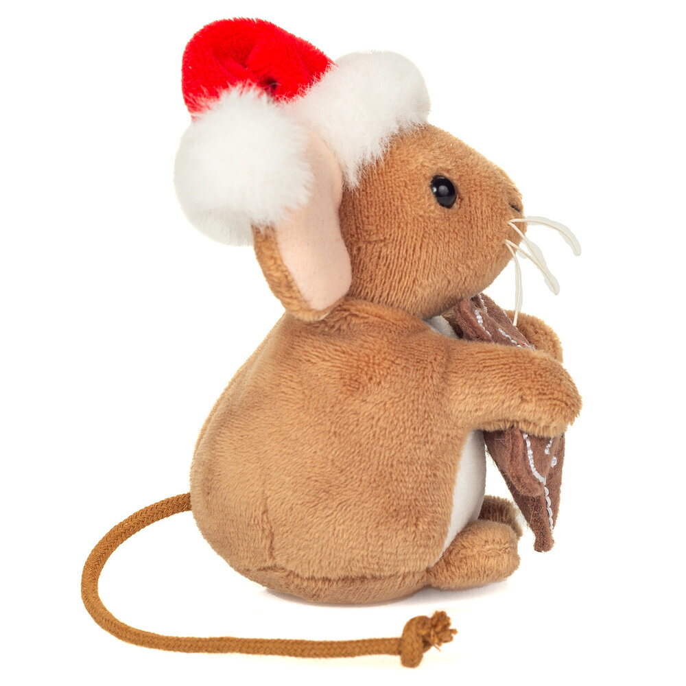 Hermann teddy Knuffel Kerstmuis met Koek 11cm