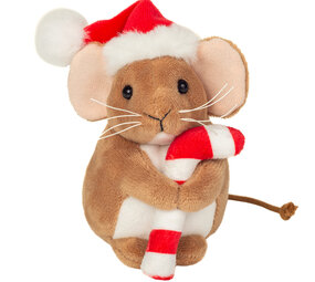 Hermann teddy Knuffel Kerstmuis met Suikerstang 11cm