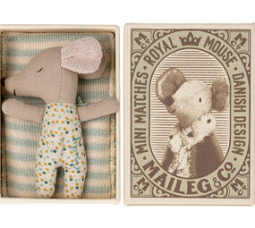 Maileg Knuffelmuis Baby Sleepy-Wakey Blauw 8cm Maileg Knuffelmuis Baby Sleepy-Wakey Blauw 8cm