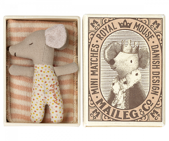 Maileg Knuffelmuis Baby Sleepy-Wakey Roze 8cm Maileg Knuffelmuis Baby Sleepy-Wakey Roze 8cm