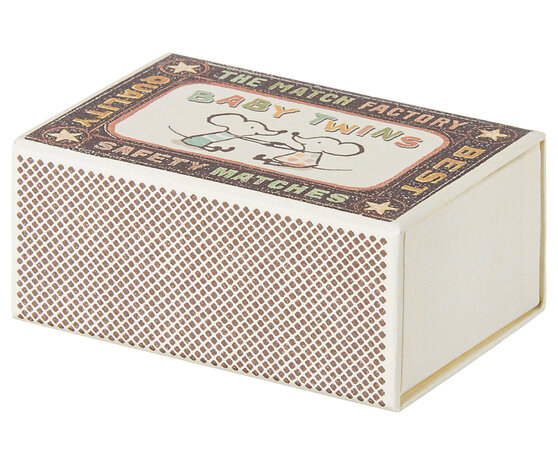 Maileg Knuffelmuis Tweeling Baby Muis in Luciferdoosje 8cm Maileg Knuffelmuis Tweeling Baby Muis in Luciferdoosje 8cm