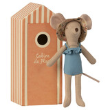 Maileg Knuffelmuis Beach Mice Mum in Strandhokje