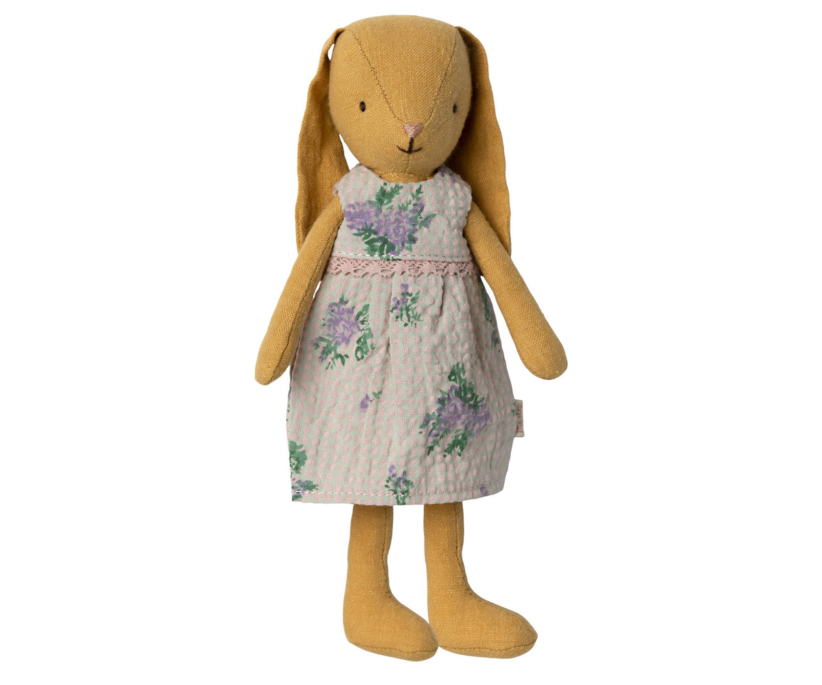 Maileg Knuffel Bunny Size 1 Dusty Yellow met Jurk 20cm