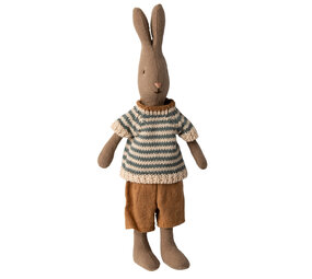 Maileg Knuffel Rabbit Size 1 Bruin met Shirt en Short 25cm