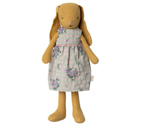 Maileg Knuffel Bunny Size 2 Dusty Yellow met Jurk 23cm