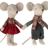 Maileg Knuffelmuis Winter Twins Little Brother and Sister 13cm