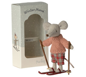 Maileg Knuffelmuis Winter met Skiset Big Sister 13cm Maileg Knuffelmuis Winter met Skiset Big Sister 13cm