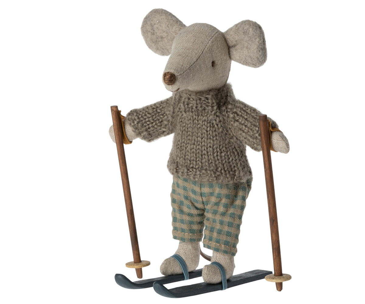 Maileg Knuffelmuis Winter met Skiset Big Brother 13cm Maileg Knuffelmuis Winter met Skiset Big Brother 13cm
