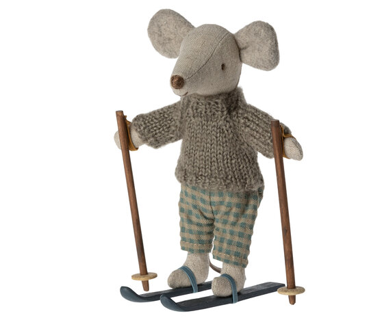 Maileg Knuffelmuis Winter met Skiset Big Brother 13cm Maileg Knuffelmuis Winter met Skiset Big Brother 13cm
