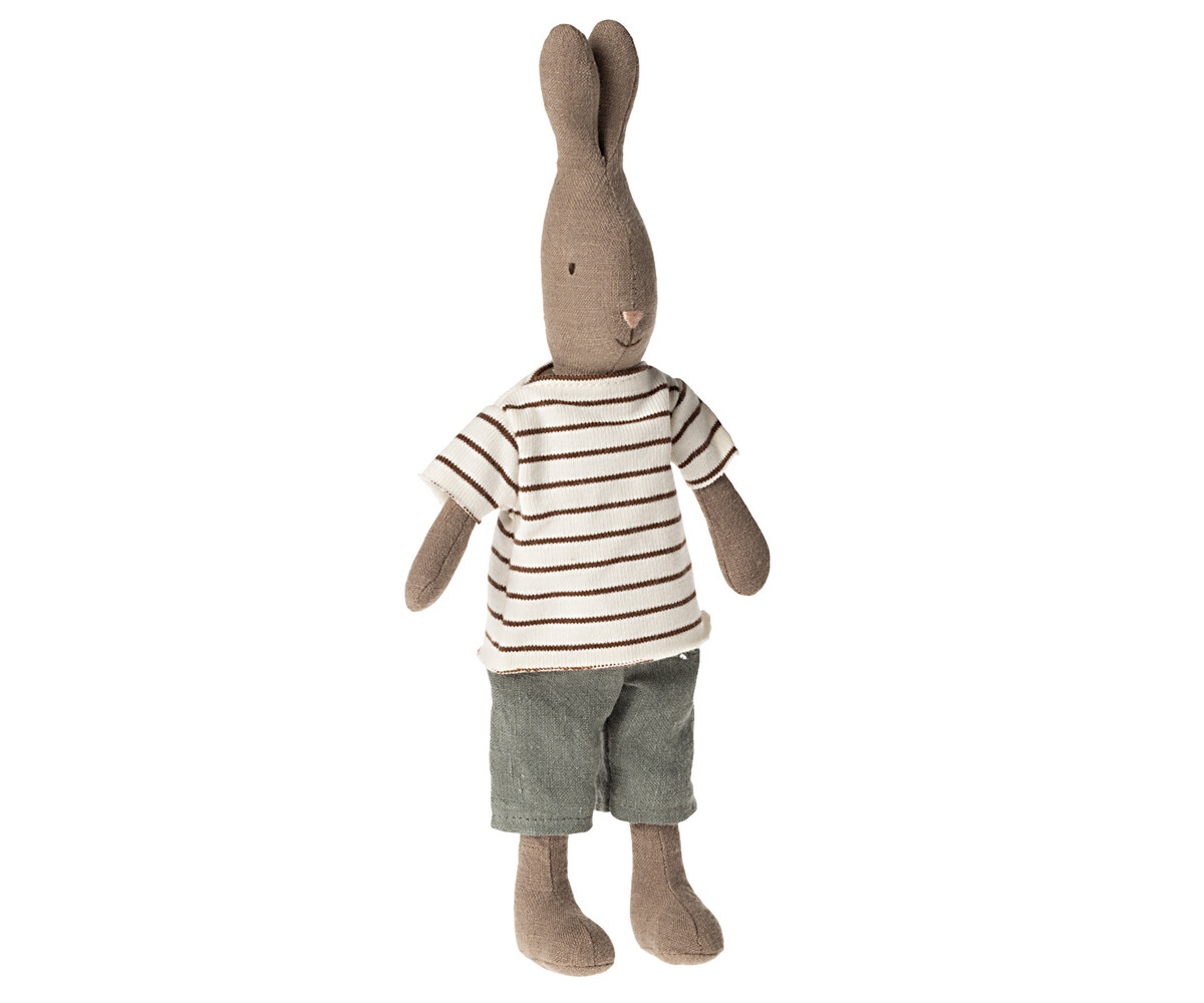 Maileg Knuffel Konijn Size 2 Bruin Streepmotief
