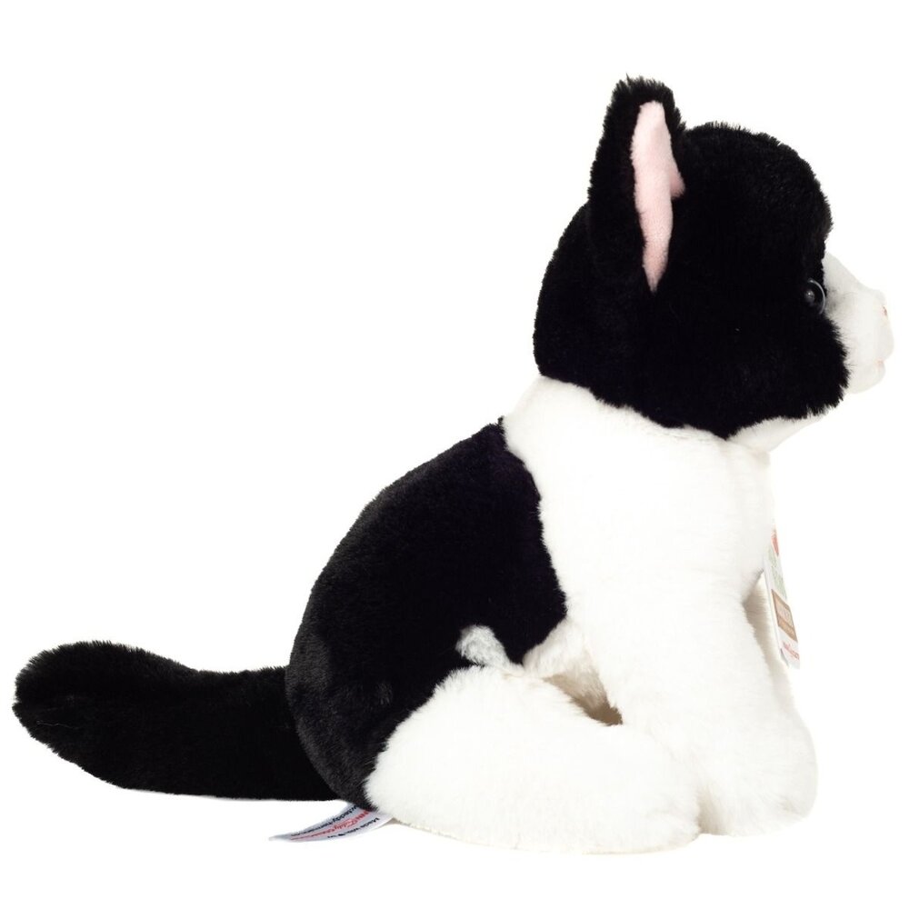 Hermann teddy Knuffel Kat Zittend Zwart-Wit 20 cm