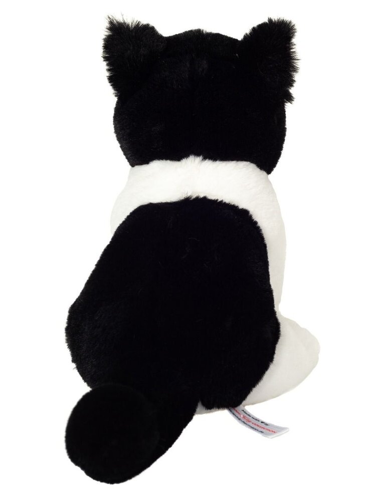 Hermann teddy Knuffel Kat Zittend Zwart-Wit 20 cm