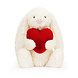 Jellycat Knuffel Konijn Bashful Bunny with Heart Original 31 cm