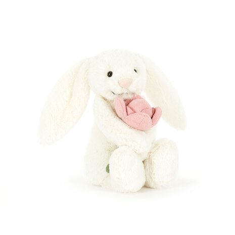 Jellycat Knuffel Konijn Bashful Bunny With Peony (Small) 18 cm