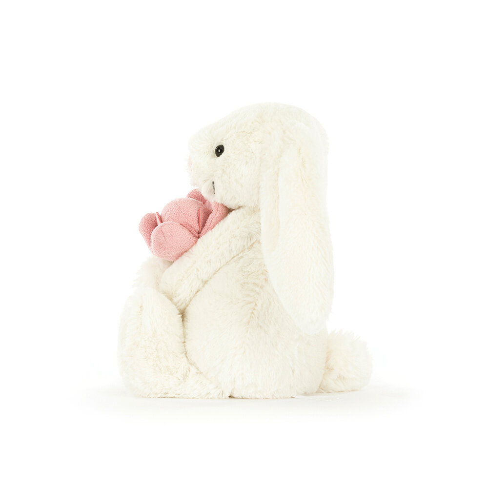 Jellycat Knuffel Konijn Bashful Bunny With Peony (Small) 18 cm