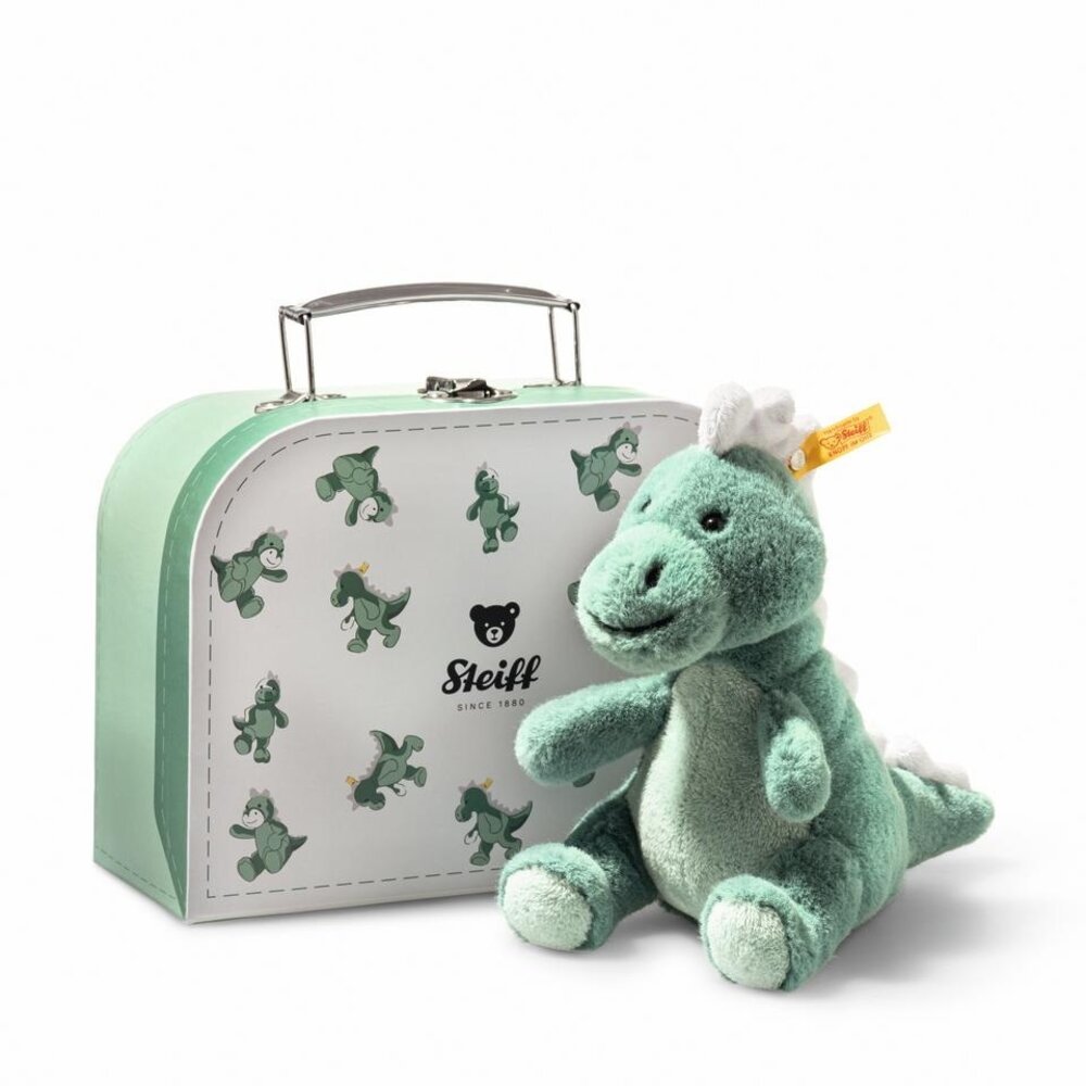 Steiff Knuffel Dino T-Rex in Koffertje Lichtgroen 16 cm
