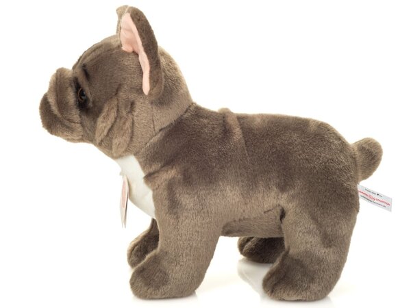 Hermann teddy Knuffel Franse Bulldog Staand Grijs 30cm