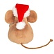 Hermann teddy Knuffel Kerst Muis met Geschenk 11cm