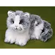 Förster Knuffel Kat Liggend Grijs/Wit klein 20cm