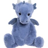 Charlie Bears Knuffel Draco Dragon Denim Blue L 34 cm