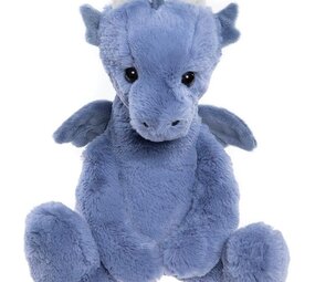 Charlie Bears Knuffel Draco Dragon Denim Blue L 34 cm
