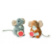Hermann Teddy Knuffel Muis Set 2-delig 11cm