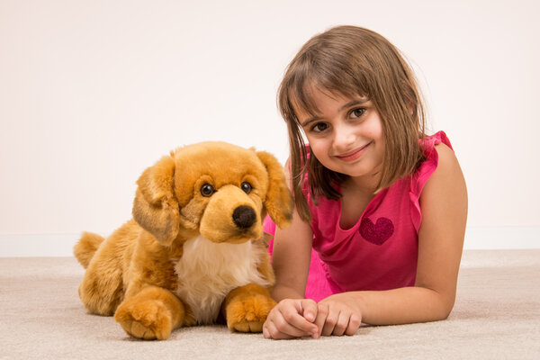 Hermann Teddy Knuffel Hond Golden Retriever Liggend 60cm