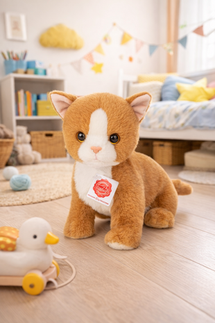 Hermann Teddy Knuffel Kat Kitten Rood 24cm