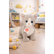 Hermann Teddy Knuffel Kat Kitten Grijs 24cm