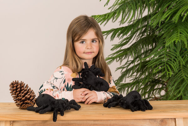 Hermann Teddy Knuffel Spin Zwart 16cm