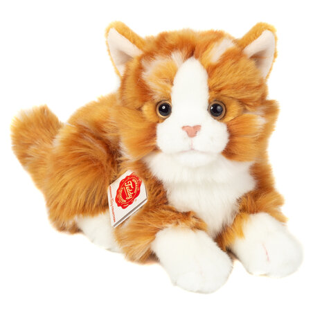 Hermann Teddy Knuffel Kat Rood Getijgerd 20cm