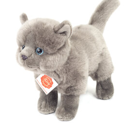 Hermann Teddy Knuffel Kat Kartuizer Staand 20cm