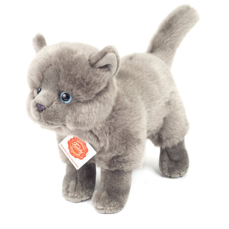 Hermann Teddy Knuffel Kat Kartuizer Staand 20cm