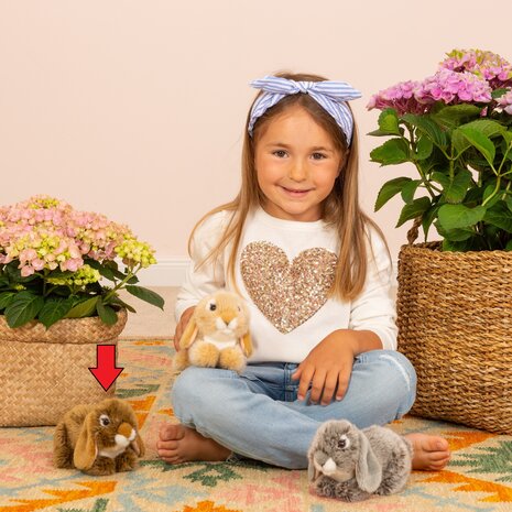 Hermann Teddy Knuffel Konijn Ram Bruin 18cm