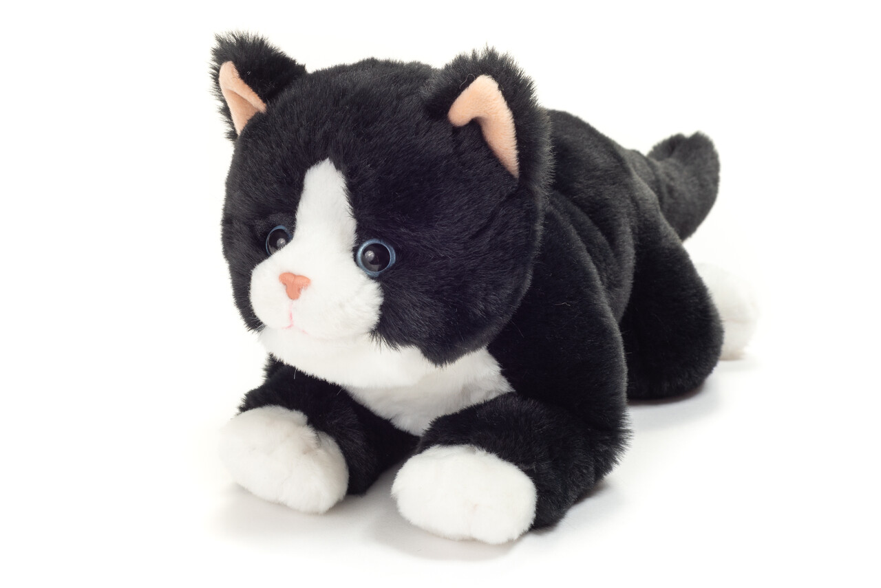 Hermann Teddy Knuffel Kat Zwart 30 cm