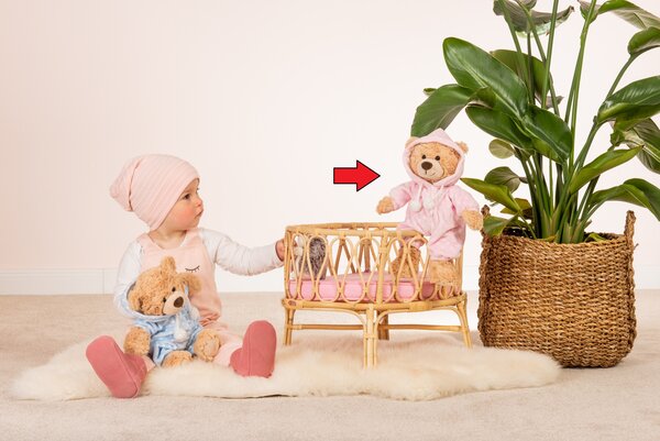 Hermann Teddy Knuffel Beer met Pyjama Roze Hermann Teddy Knuffel Beer met Pyjama Roze