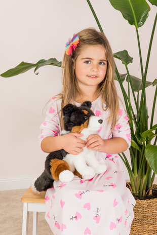 Hermann Teddy Knuffel Hond Border Collie tri-color