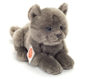 Hermann Teddy Knuffel Kat Karthuizer Chartreux Liggend