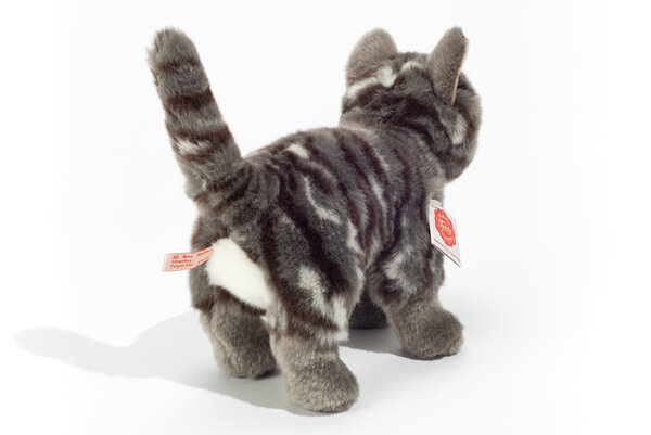 Hermann Teddy Knuffel Kat Grijs Staand 20cm Hermann Teddy Knuffel Kat Grijs Staand 20cm