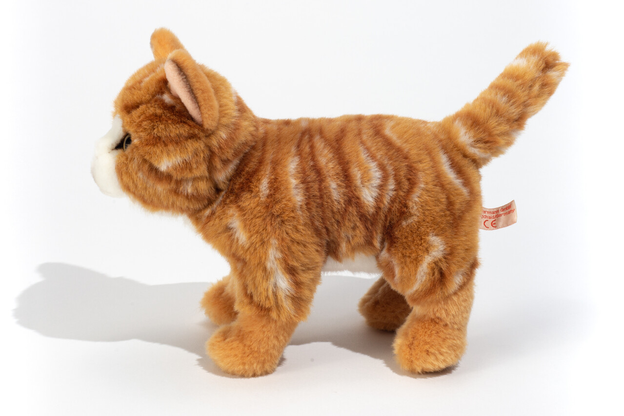 Hermann Teddy Knuffel Kat Rood Staand 20cm