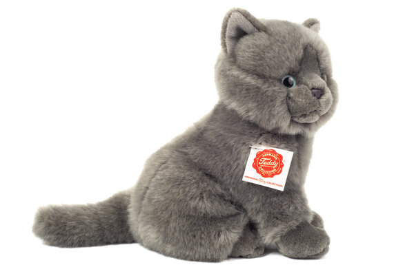 Hermann Teddy Knuffel Kat Karthuizer Chartreux 20cm