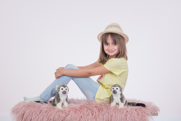 Hermann Teddy Knuffel Aap Grijs 17cm