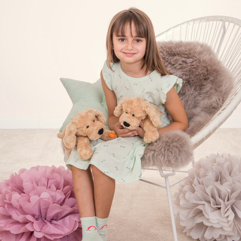 Hermann Teddy Knuffel Hond Beige 28cm