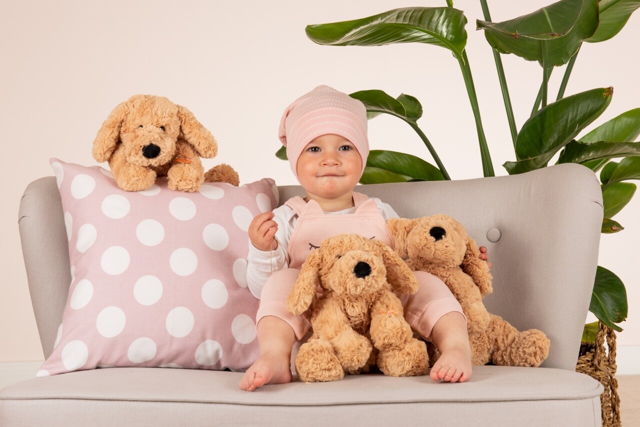 Hermann Teddy Knuffel Hond Beige 28cm