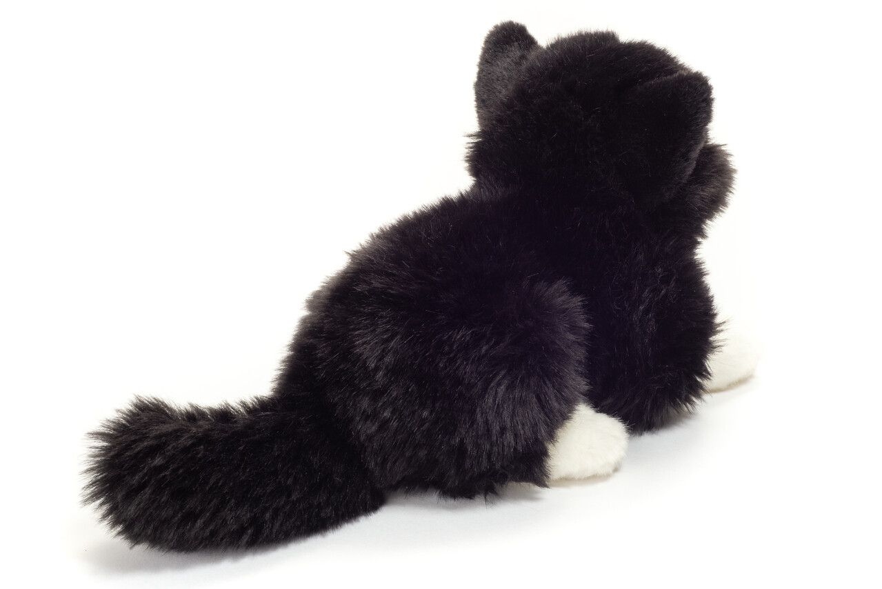 Hermann Teddy Knuffel Kat Zwart Wit 20cm