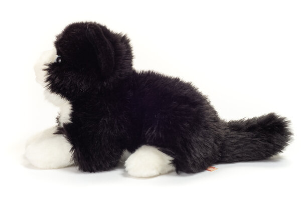 Hermann Teddy Knuffel Kat Zwart Wit 20cm