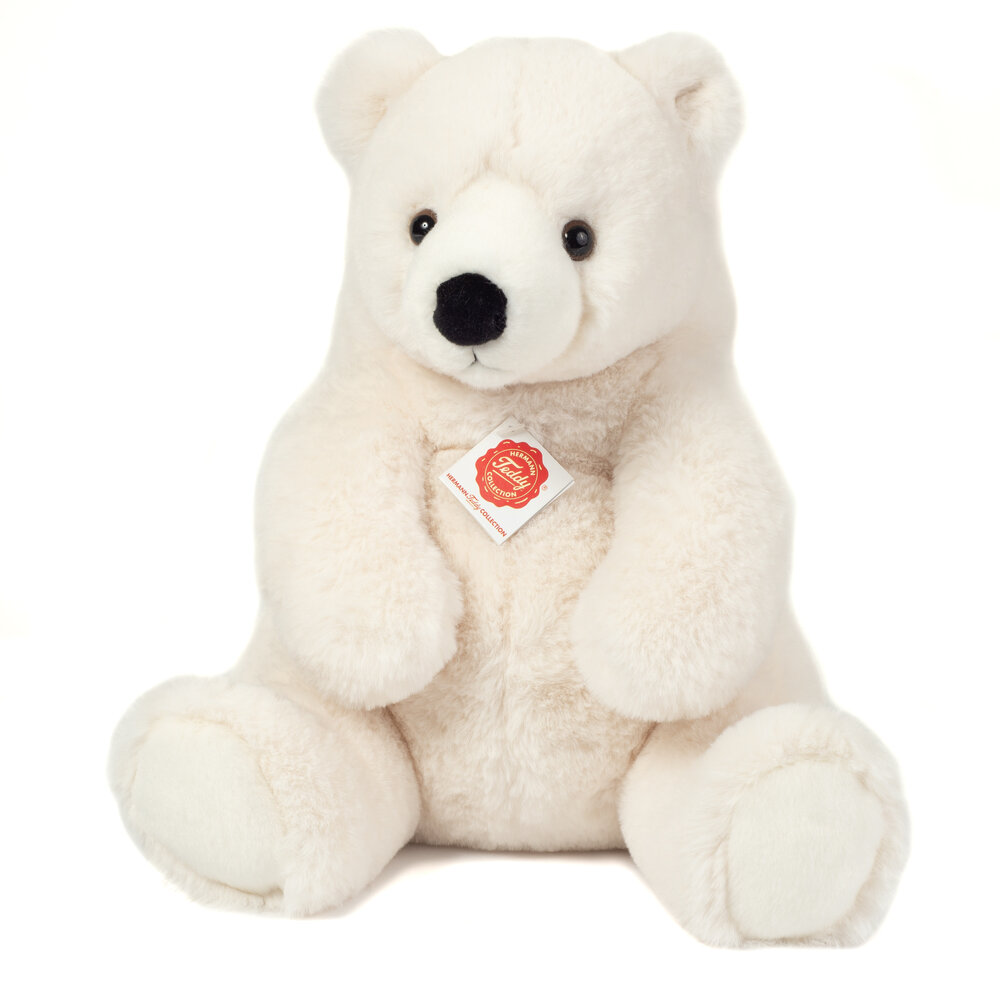 Hermann Teddy Knuffel IJsbeer Zittend 35cm